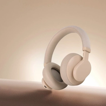 Słuchawki bezprzewodowe nauszne Forcell F-Audio ANC Touch Beat beżowe