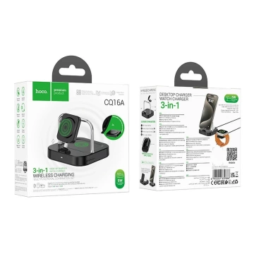 Ładowarka Indukcyjna 3w1 HOCO CQ16A Apple Watch iPhone Słuchawki