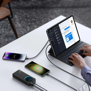 Joyroom JR-PBF02 Powerbank 20000mAh 30W PD Taschenlampe USB-C / USB-A - Schwarz
