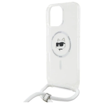 Etui Karl Lagerfeld do iPhone 16 Pro Max 6.9" Magsafe Hardcase Transparent IML Choupette Head & Cord 