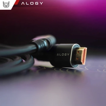 Kabel HDMI 2.1 Alogy 5m 4K 8K PREMIUM MIEDŹ ULTRA High Speed 60Hz 48GBps Czarny