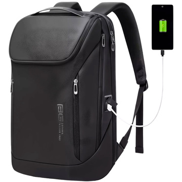 Plecak wodoodporny Bange torba na laptopa 15.6" miejski podróżny 48x31x16 cm do pracy szkoły samolotu męski damski z gniazdem USB Czarny