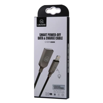 USAMS Ausschaltkabel U-Sun Lightning 1,9 m schwarz