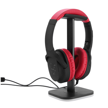 Stojak na słuchawki nauszne gamingowe podstawka uchwyt z podświetleniem RGB LED Czarny