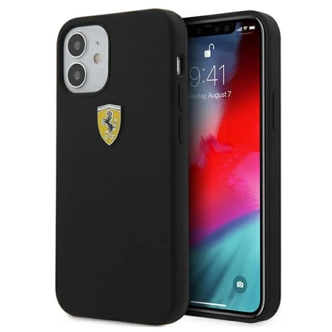 Etui na telefon Ferrari iPhone 12 mini 5,4" czarny/black hardcase On Track Silicone