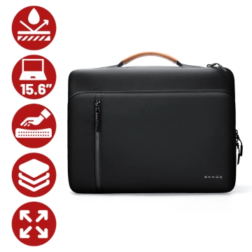 Bange wasserdichter Rucksack für 15,6-Zoll-Laptop, Stadtreisender, 45 x 30 x 16 cm, für Arbeit, Flugzeug, Herren, Damen, mit USB-Anschluss Schwarz