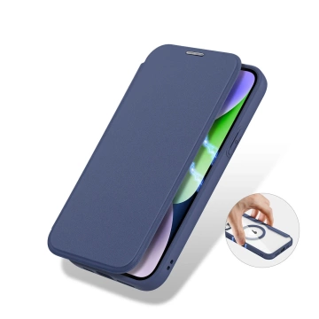 Dux Ducis Skin X Pro Hülle für Apple iPhone 15 Plus Magnetische MagSafe Flip Cover – Blau