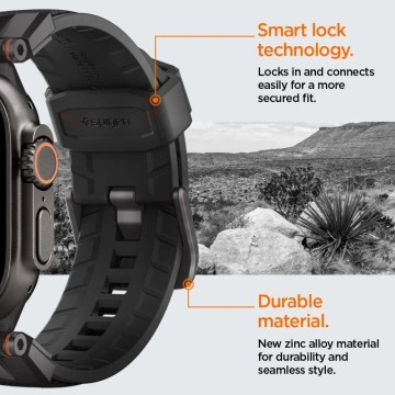 Pasek Opaska Spigen DuraPro Armor do Apple Watch 42-49mm - Czarny Black Edition