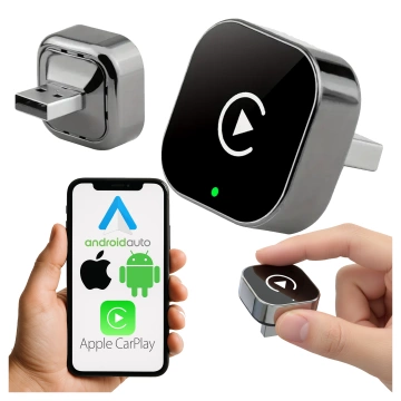 Adapter Bezprzewodowy Apple CarPlay i Android Auto do Auta, Plug & Play z Portem USB-A + Przejściówka USB-C, Szybkie Połączenie i Stabilna Transmisja, Alogy AutoConnect™