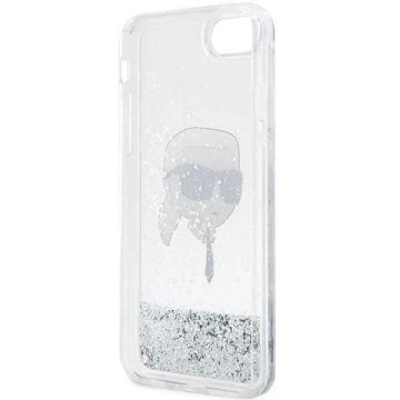 Handyschutzhülle Karl Lagerfeld KLHCI8LNKHCH für Apple iPhone 7/8/ SE 2020/2022 silber/silber Hardcase Glitter Karl Head
