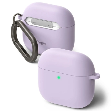 Apple AirPods 4 Hülle Ringke Silikon Hellviolett Karabiner