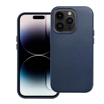 Leder Mag Cover Hülle kompatibel mit MagSafe für Apple iPhone 15 Plus blau
