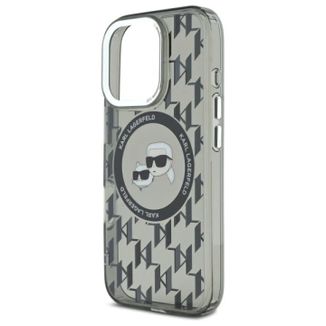 Etui Karl Lagerfeld do iPhone 16 Pro Max 6.9" Czarny MagSafe IML Monogram Karl&Choupette Head 