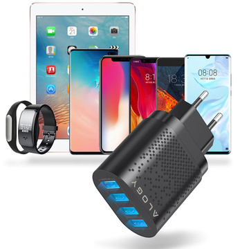 Alogy 4x USB Quick Charge 3.0 2.4A Schnellladegerät Schwarz