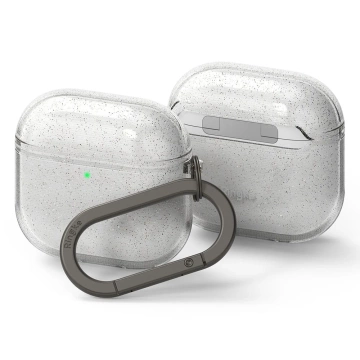Etui do Apple AirPods 4 Ringke Air Glitter Clear + Karabińczyk