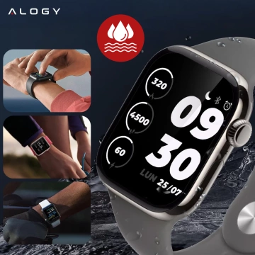 Szkło Hybrydowe do Apple Watch 10 46mm Alogy 3D Glass z czarną ramką