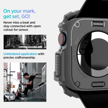 Apple Watch 10 Hülle (46 mm) Dunkelgrau Spigen Rugged Armor