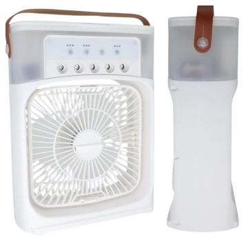 Schreibtischventilator, Standventilator, kleiner Umwälzventilator mit Clip, kabelloser Handventilator, 500 mAh, USB-C, Alogy White