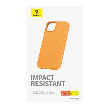 iPhone 15 Plus Baseus Fauxther Series Handyhülle (Orange)