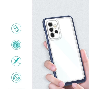 Klare 3in1 Hülle für Samsung Galaxy A13 5G Frame Gel Cover Blau