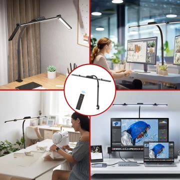 Alogy DeskPro™ LED-Schreibtischlampe mit faltbarem Design, einstellbarer Helligkeit und Vollspektrumlicht, inklusive Tischhalterung und Augenschutz