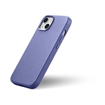 Etui na telefon iCarer Case Leather z naturalnej skóry do iPhone 14 Plus jasnofioletowy (kompatybilne z MagSafe) 
