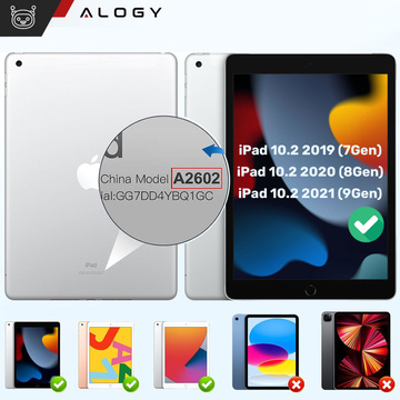 Etui do Apple iPad 10.2" 9/8/7 Gen (2021/2020/2019), Ochronne Smart Case z Klapką i Podstawką, Odporne TPU, Wzmocnione Narożniki, Alogy BookGuard™ – Niebieskie