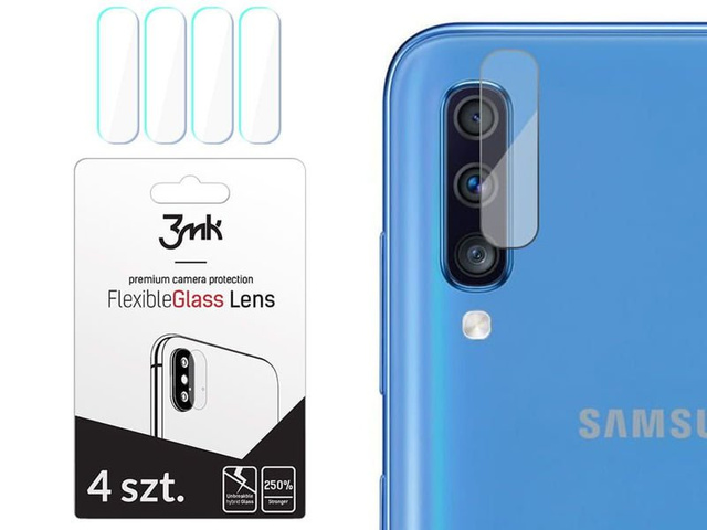 4x 3mk Flexibles Glas für Kameraobjektiv für Samsung Galaxy A70 / A70S