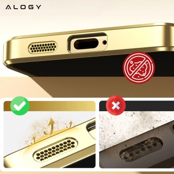 Etui do Samsung Galaxy S24 FE Alogy LuxeShield™️ Glamour Luxury Ring obudowa do MagSafe z osłoną aparatów Złote + szkło hartowane