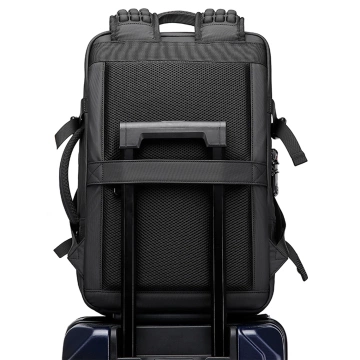 Bange wasserdichter Rucksack für 15,6-Zoll-Laptop, Stadtreisender, 45 x 30 x 16 cm, für Arbeit, Flugzeug, Herren, Damen, mit USB-Anschluss Schwarz