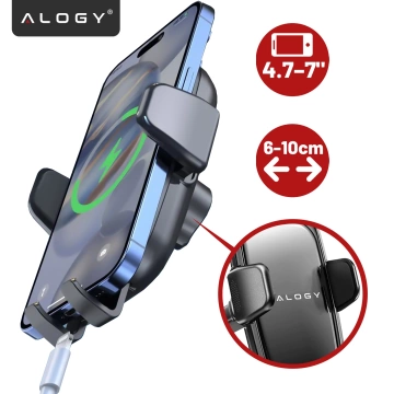 Uchwyt samochodowy na telefon szybę kratkę kokpit deskę do samochodu auta do telefonu 7" Alogy 3w1 Czarny