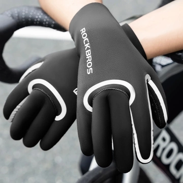 Rękawiczki rowerowe Rockbros Wodoodporne L/XL Czarne