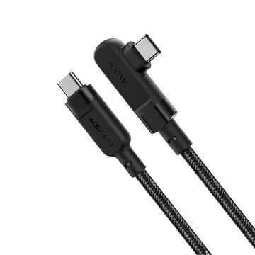 Acefast kątowy kabel USB Typ C - USB Typ C 2m, 100W (20V/5A) czarny (C5-03 Black)