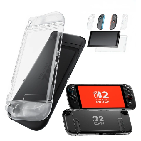 Etui ochronne do Nintendo Switch 2 (2025) – mocna, odporna obudowa z otworem na stopkę, twarda konstrukcja, idealne dopasowanie – Alogy Hard Case™ Przezroczyste
