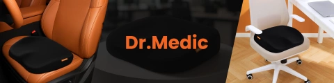  Poduszka na fotel DR.MEDIC ComfySeat™ Ergonomiczna siedzisko biurowe wsparcie kości ogonowej na krzesło do biura auta samochodu Czarna
