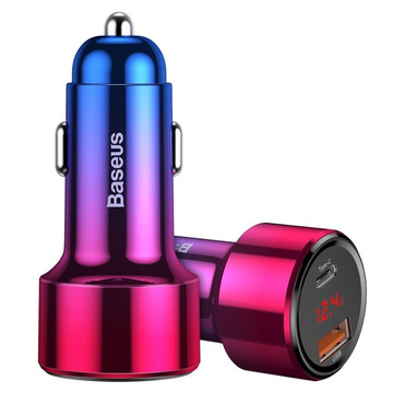 Baseus ładowarka samochodowa USB PPS QC Type-C 45W 6A Magic Red