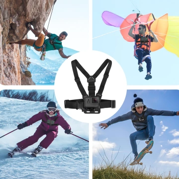 Sportgurt Alogy Chest Brusthalter für Kamera, GoPro-Kameras, Universaltelefon Schwarz