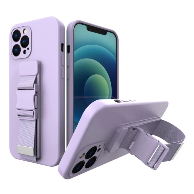 Seilhülle Gelhülle mit einer Kette Lanyard Tasche Lanyard iPhone 13 Pro Max lila