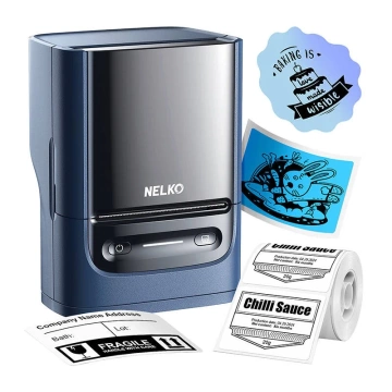 Thermo-Etikettendrucker Nelko PM220 Bluetooth USB-C Blau