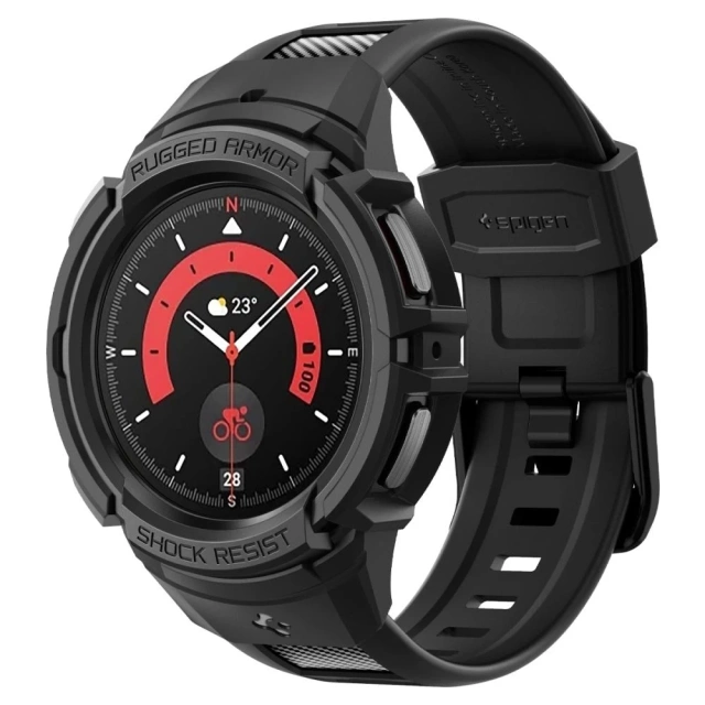 Pasek Spigen Rugged Armor „Pro“ für Samsung Galaxy Watch 5 Pro (45 mm) Schwarz