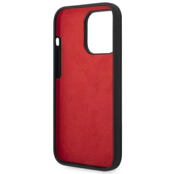 Ferrari iPhone 14 Pro 6.1" Hülle schwarz/schwarz Hardcase Silikon-Metall-Logo