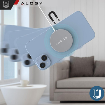Ładowarka indukcyjna do iPhone 12/13/14/15/16/17 PRO / MAX/ MINI/ ULTRA Alogy do MagSafe bezprzewodowa 20W  Biała