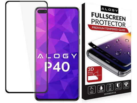 Szkło Alogy Full Glue do Huawei P40 Czarne