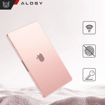 Etui do Apple Macbook Air 13.6 - M2/M3 2022/2023/2024/2025 Alogy AirGuard™ Elastyczna obudowa Matowa Przezroczysty Różowy