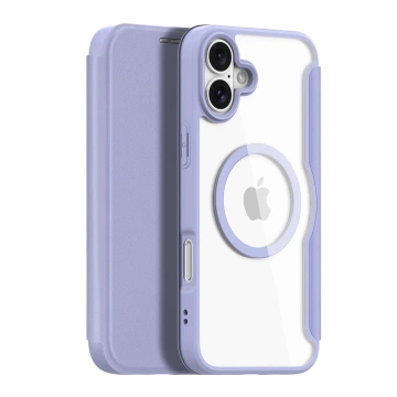 Etui do iPhone 16 Dux Ducis Skin X Pro MagSafe Klapka Fioletowe