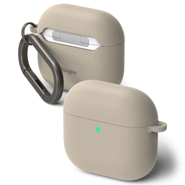 Etui do Apple AirPods 4 Ringke Silicone Stone + Karabińczyk