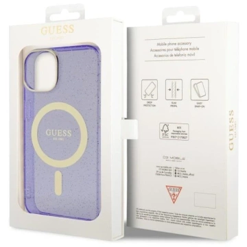 Etui Guess GUHMP14SHCMCGU do iPhone 14 6.1" hardcase Glitter Gold MagSafe