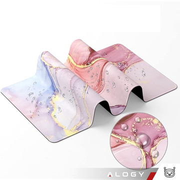 Schreibtischunterlage für Maus und Tastatur. Rutschfeste Gaming-Schutzmatte xxl 88x40 Alogy Marble Pink