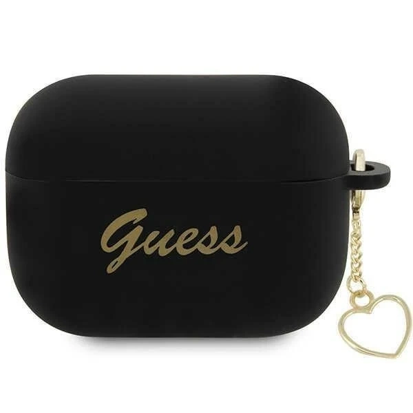 Etui ochronne na słuchawki Guess GUAP2LSCHSK do Apple AirPods Pro 2 cover czarny/black Silicone Charm Heart Collection