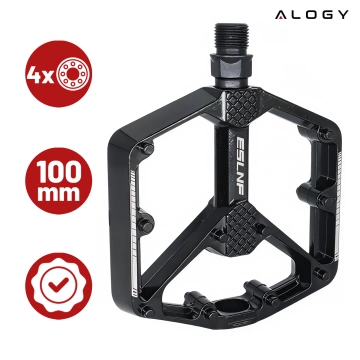 Pedały do roweru rowerowe platformowe MTB aluminiowe komplet 2szt Aluminium Czarne